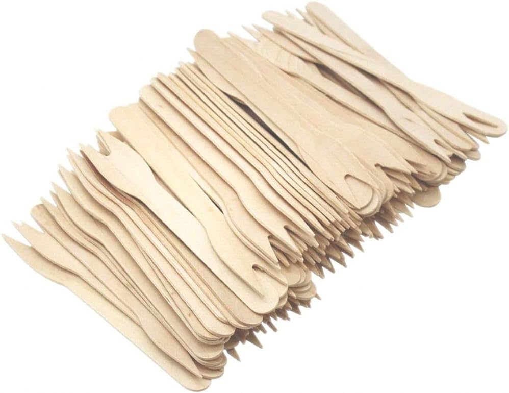 mini tenedor de madera